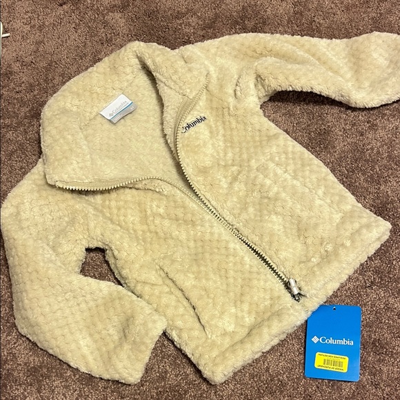 Columbia Beige Textured Fleece Jacket - Picture 1 of 2